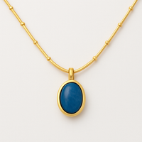 Starsea Elegance – 18K Gold Aquamarine Necklace