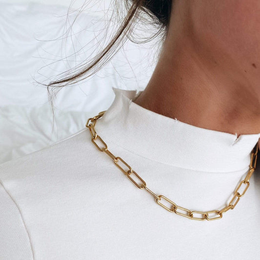 LinkWave – Stainless Steel Paperclip Chain Necklace