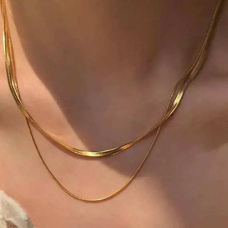 Duo Line – Double Chain Necklace