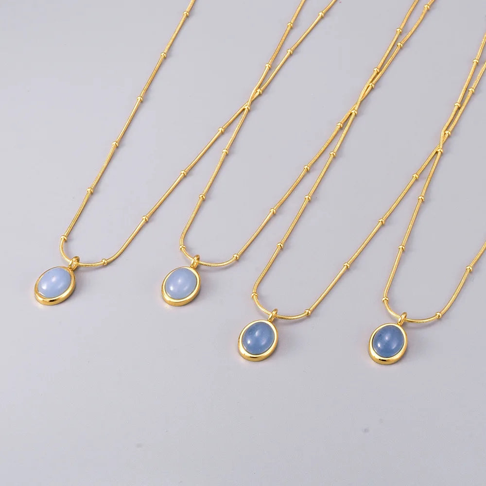 Starsea Elegance – 18K Gold Aquamarine Necklace