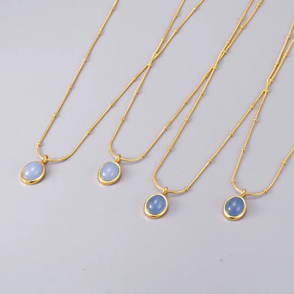 Starsea Elegance – 18K Gold Aquamarine Necklace