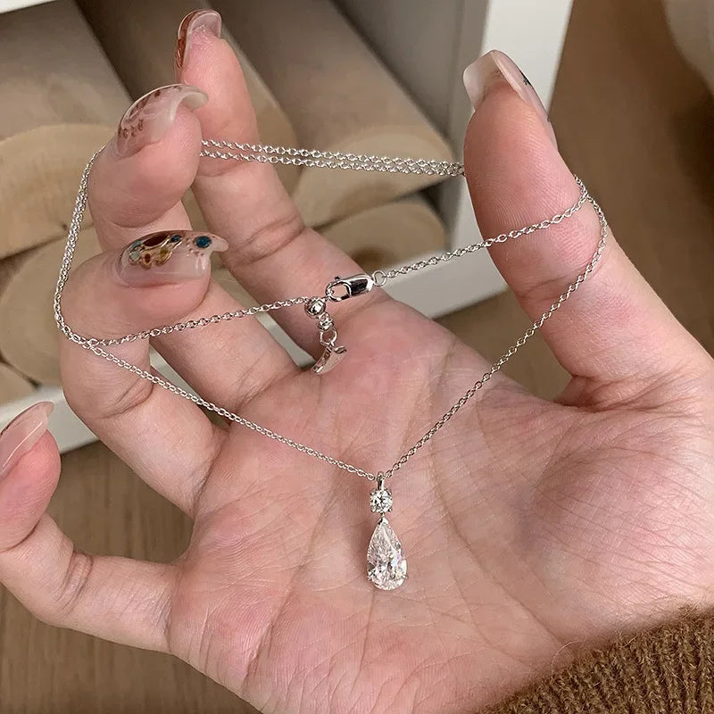 Drop Diamond Minimalist Necklace