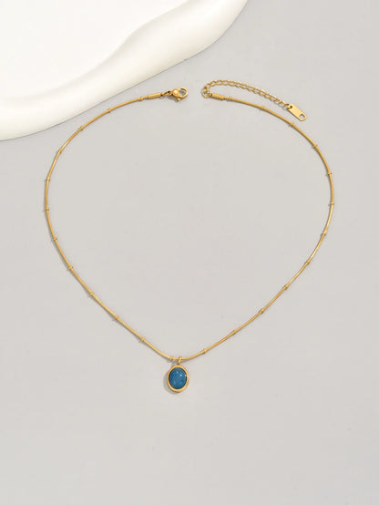 Starsea Elegance – 18K Gold Aquamarine Necklace