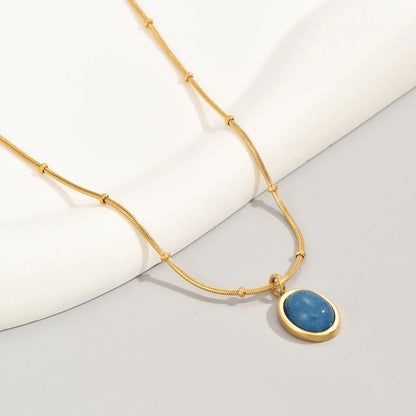 Starsea Elegance – 18K Gold Aquamarine Necklace