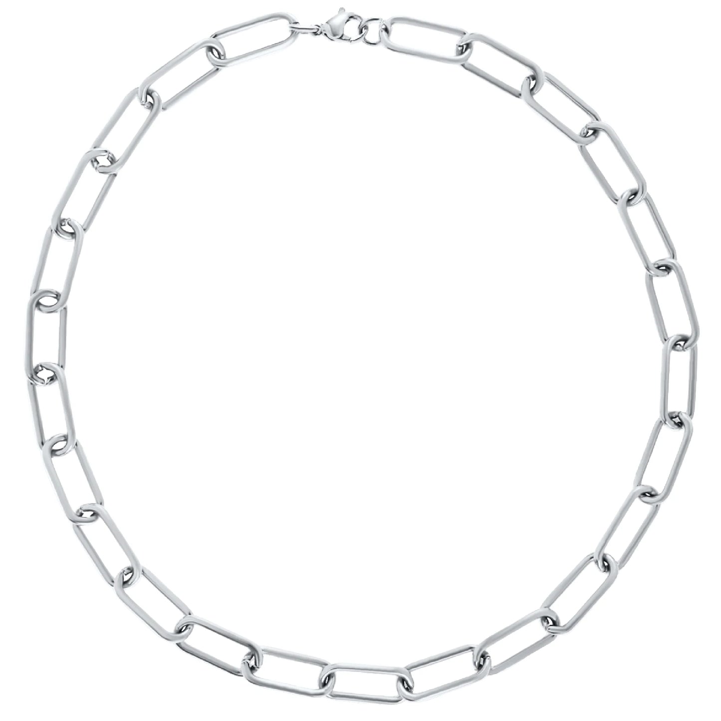 LinkWave – Stainless Steel Paperclip Chain Necklace
